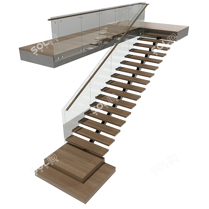 Contemporary Staircase No42 3D model image 5