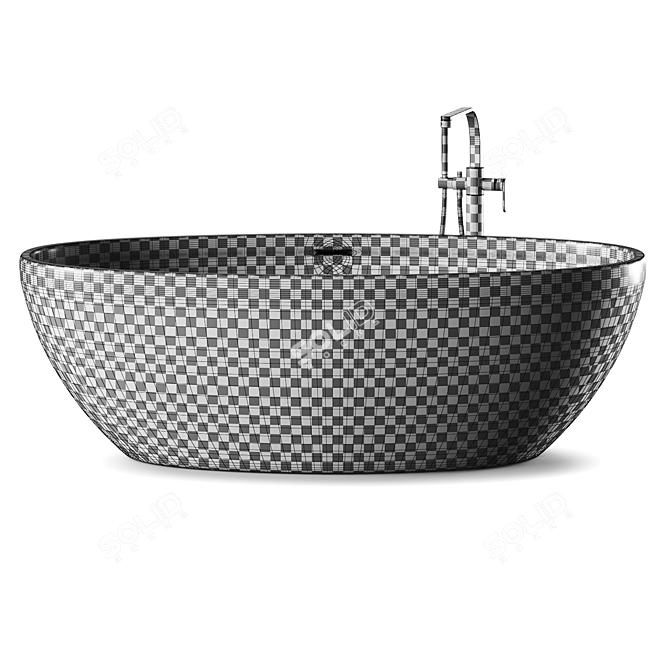  Freestanding Oval Pietraluce Bathtub 3D model image 4