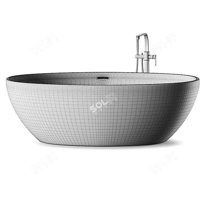  Freestanding Oval Pietraluce Bathtub 3D model image 5