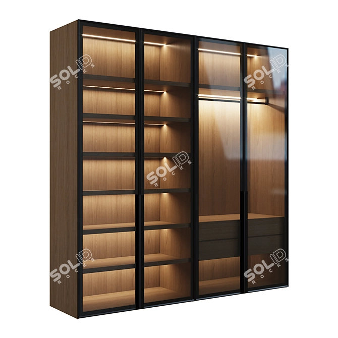 Modern Glass Door Cupboard 3D model image 1