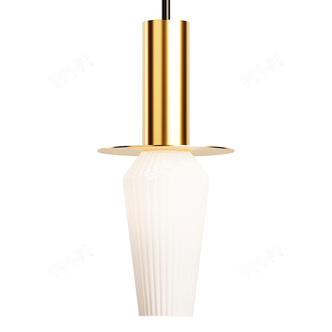 Opulent Gold Opaque Pendant Light 3D model image 1