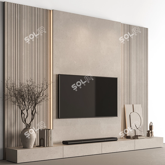  Concrete TV Wall Mount Set 3D model image 1