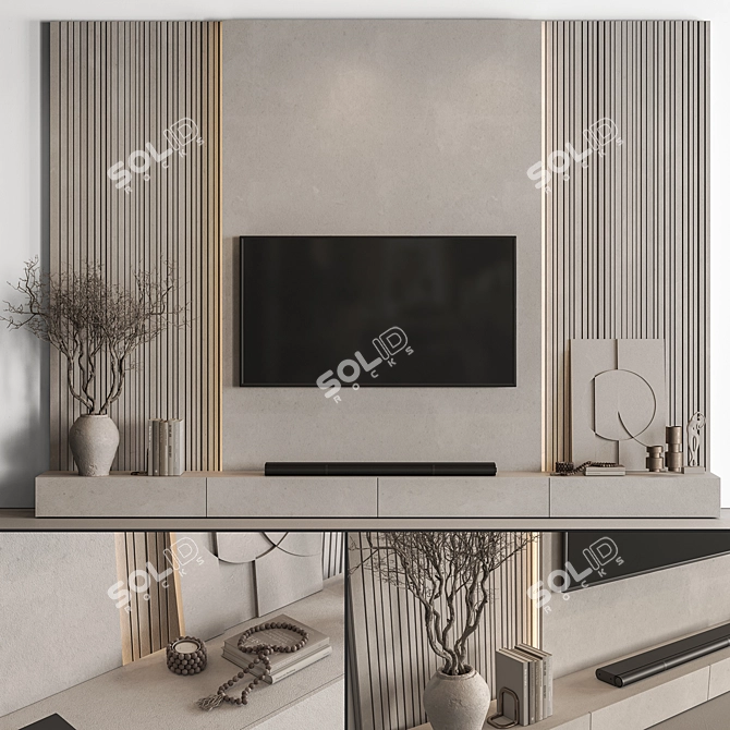  Concrete TV Wall Mount Set 3D model image 2