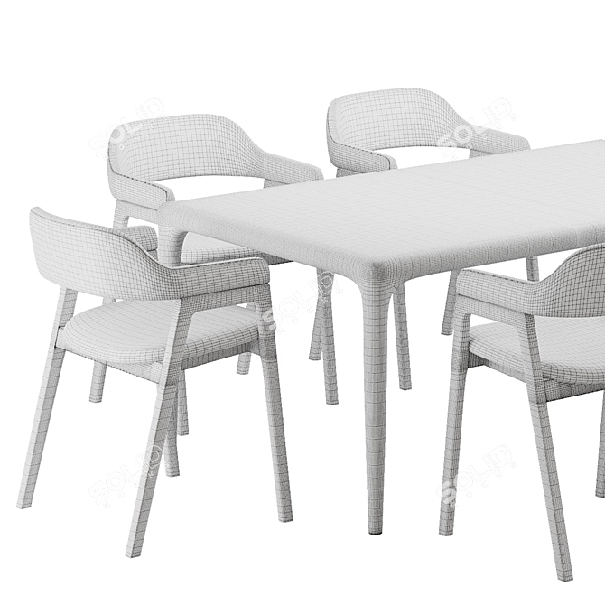 Modern Dining Set 2016 décor 3D model image 7