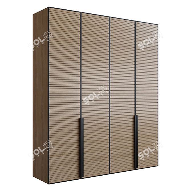 MDF Wardrobe with Lighting 3D model image 1