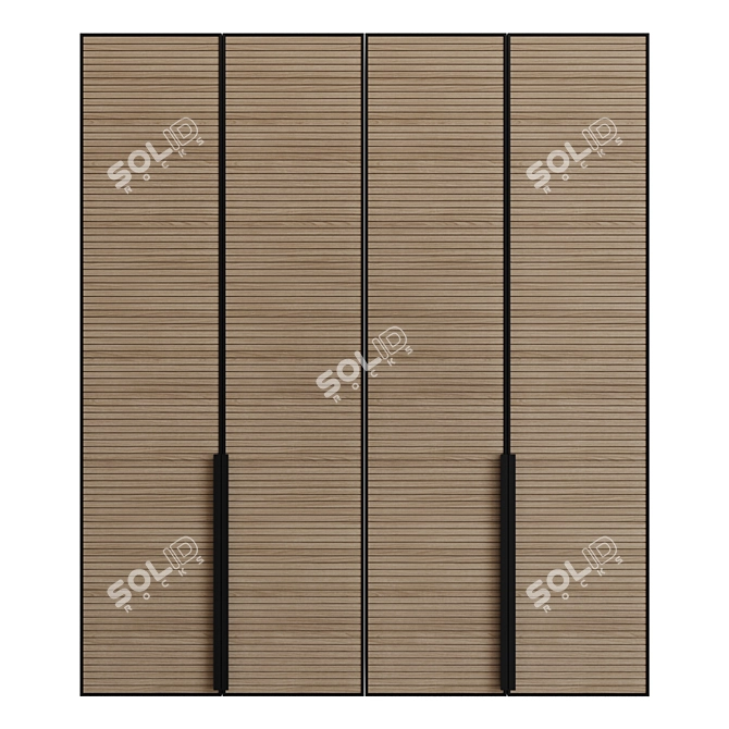 MDF Wardrobe with Lighting 3D model image 2