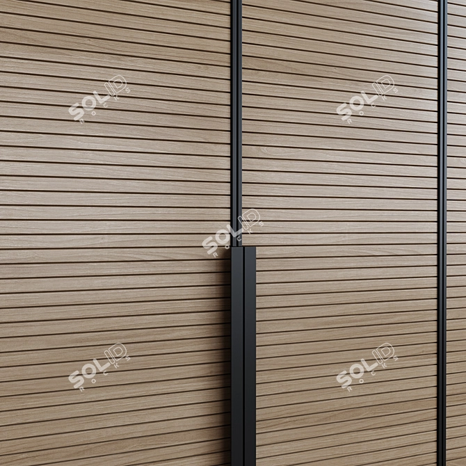 MDF Wardrobe with Lighting 3D model image 3