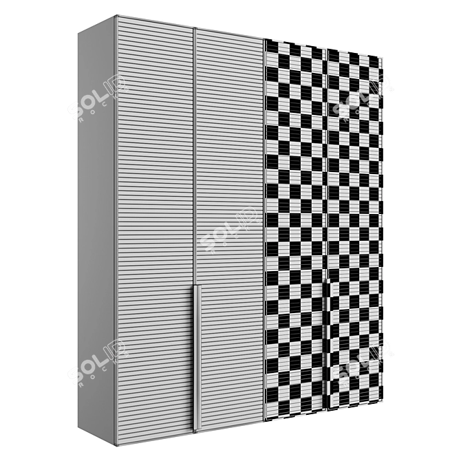 MDF Wardrobe with Lighting 3D model image 4