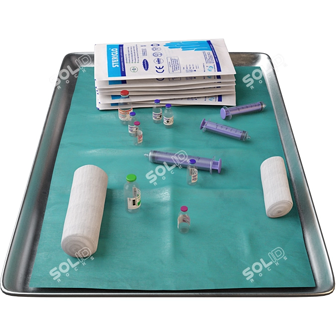 Medical Tray 3D Model Kit 3D model image 1