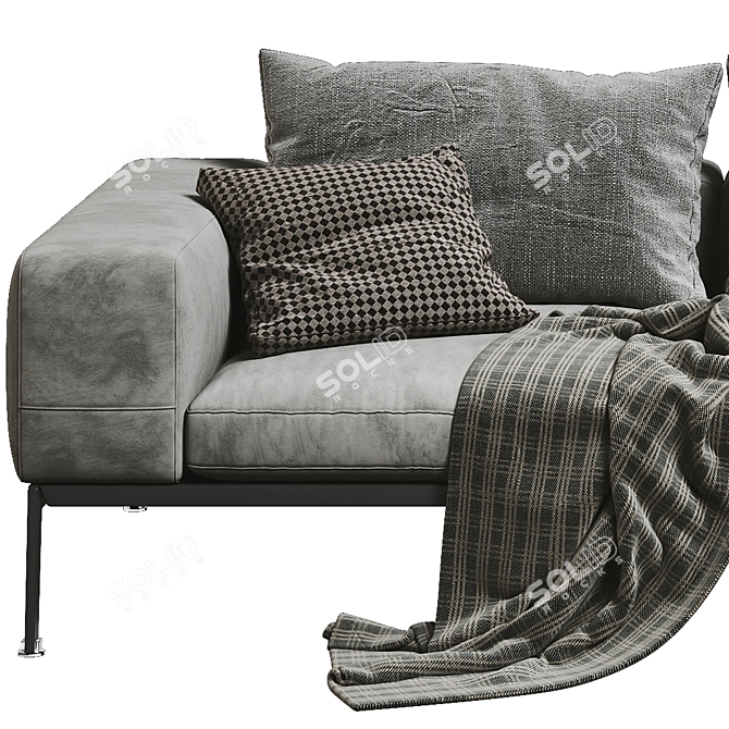 Luxurious Flexform Lifesteel 3-Seat Sofa 3D model image 4