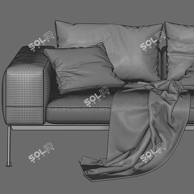 Luxurious Flexform Lifesteel 3-Seat Sofa 3D model image 5