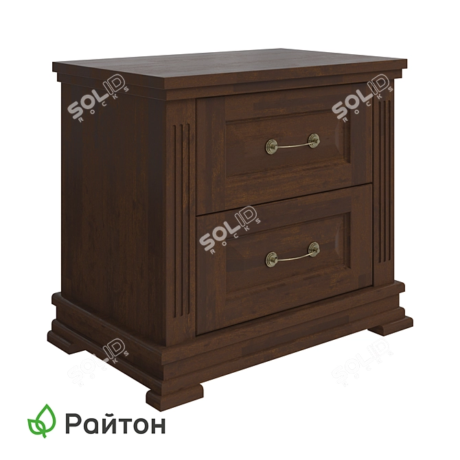 Milena Bedside Table Solid Wood 3D model image 1