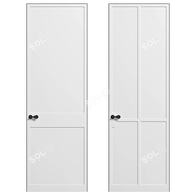 Sleek and Modern Volhovec Doors 3D model image 5