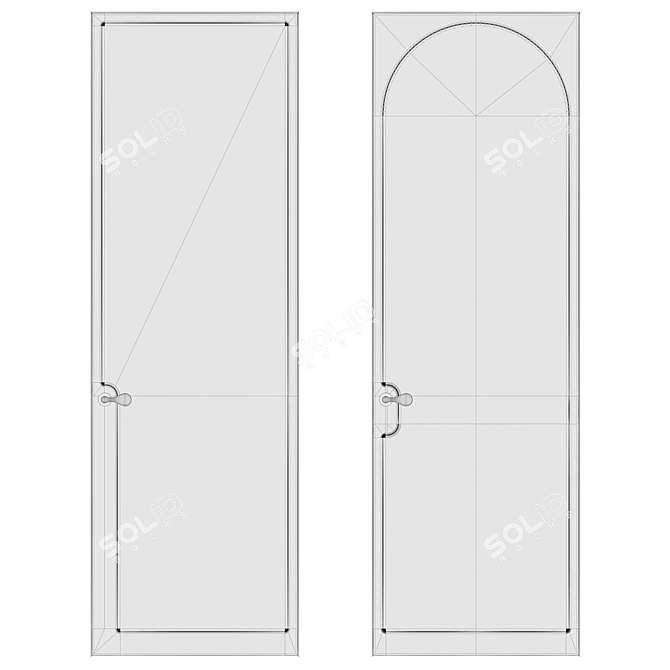 Sleek and Modern Volhovec Doors 3D model image 1