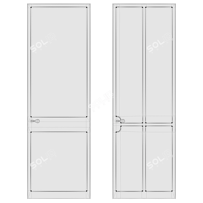 Sleek and Modern Volhovec Doors 3D model image 2