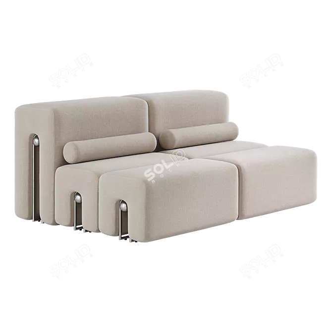 Luxury Living 2-Seater Sofa 3D model image 2