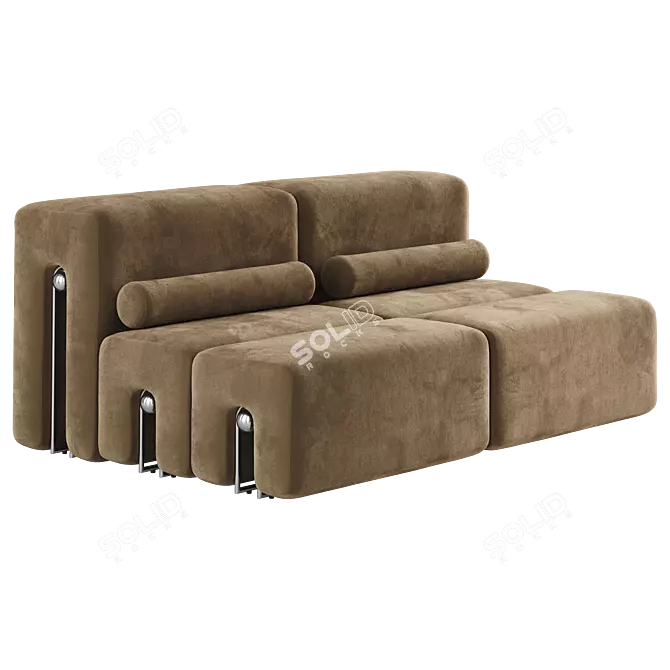 Luxury Living 2-Seater Sofa 3D model image 3