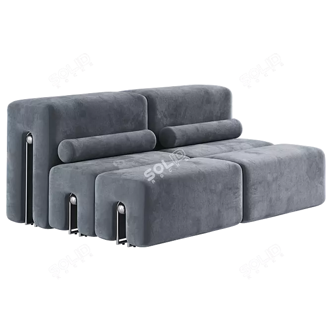 Luxury Living 2-Seater Sofa 3D model image 4