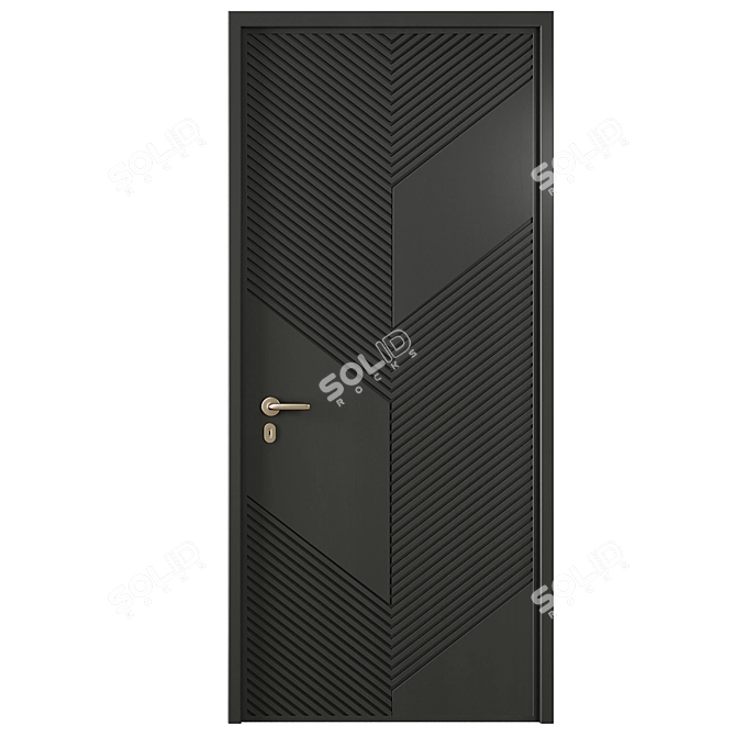 Modern Entry Door Set 2016 3D model image 2