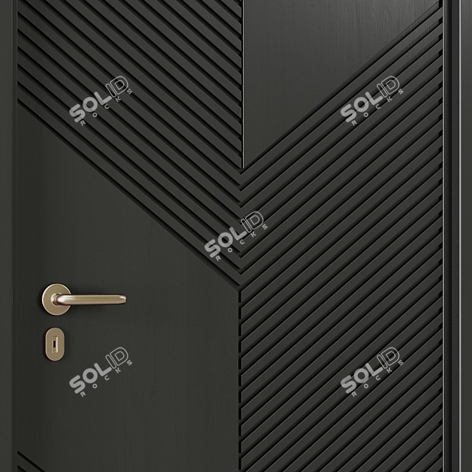 Modern Entry Door Set 2016 3D model image 4