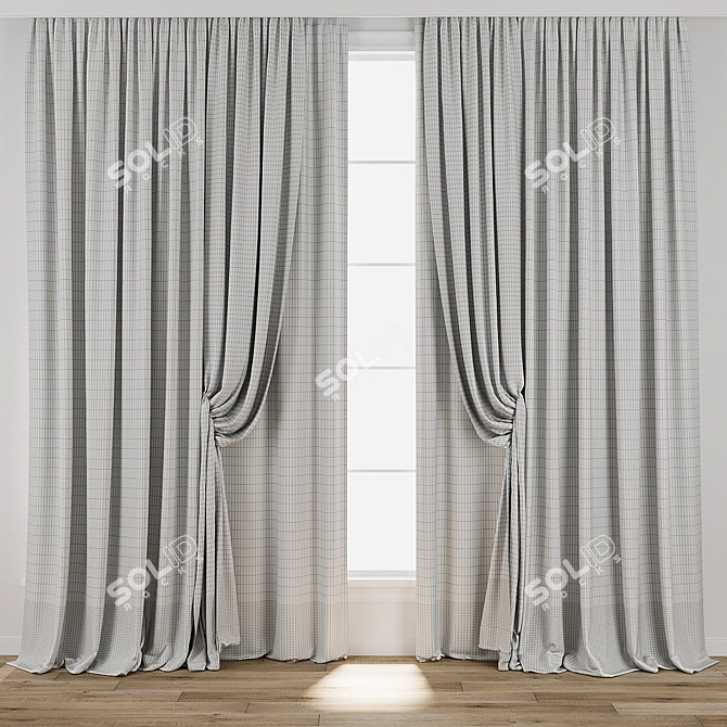 Vintage Curtain 3D Model Kit 3D model image 3