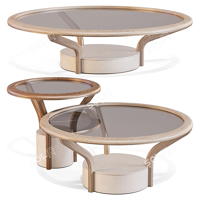 Forest-Inspired Trio Tables Set 3D model image 1