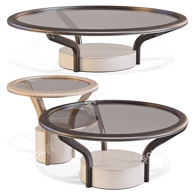 Forest-Inspired Trio Tables Set 3D model image 5