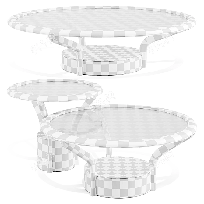 Forest-Inspired Trio Tables Set 3D model image 6