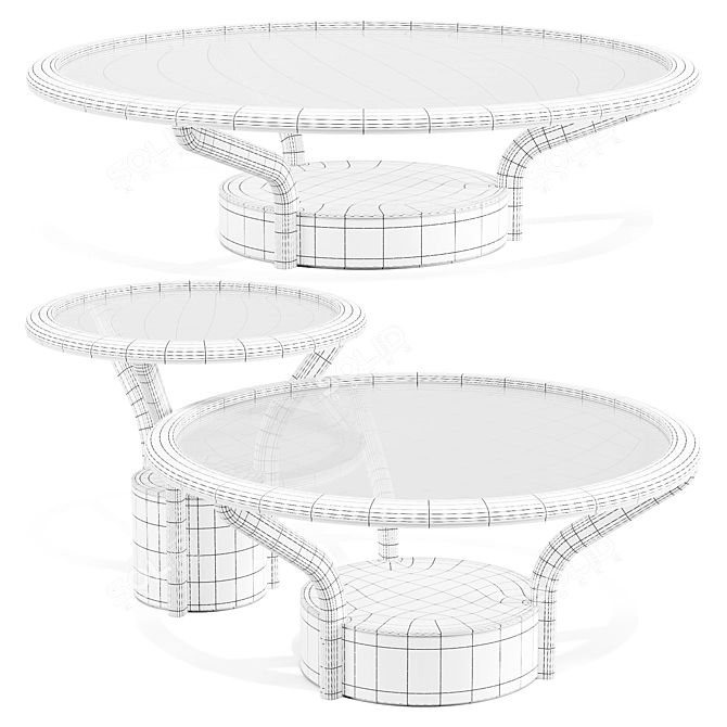 Forest-Inspired Trio Tables Set 3D model image 7