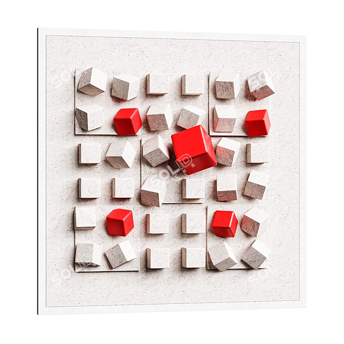 Geometric Artistic Cube Form Set 3D model image 1