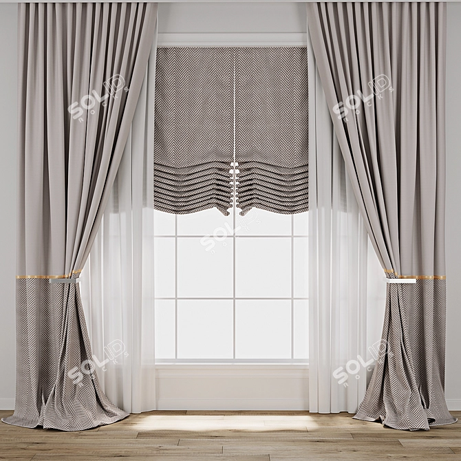 Digital Curtain Model Collection 3D model image 1