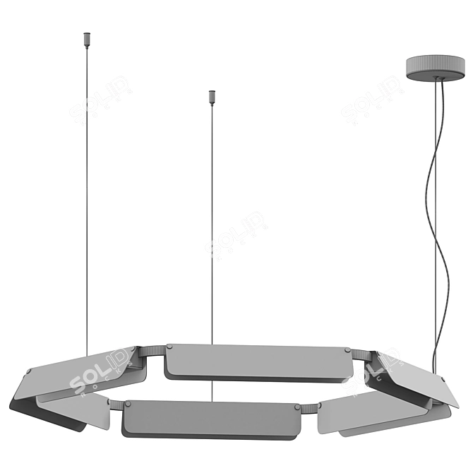  Adjustable Pendant Light with Cords 3D model image 3