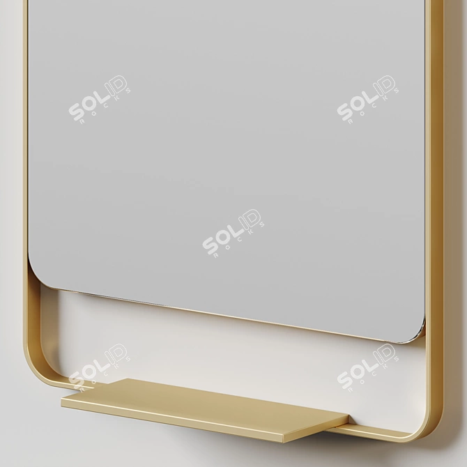 Rey Stainless Steel Frame Mirror 3D model image 4