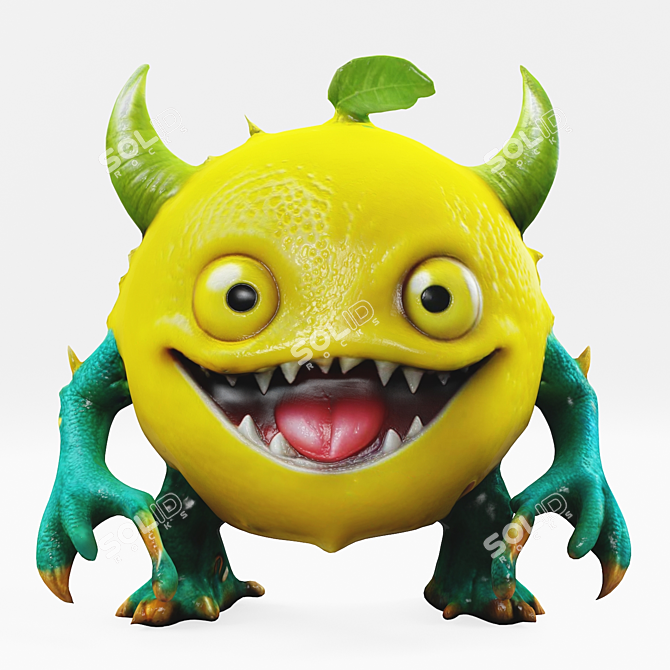 Lemon Monster Figurines 3D model image 4