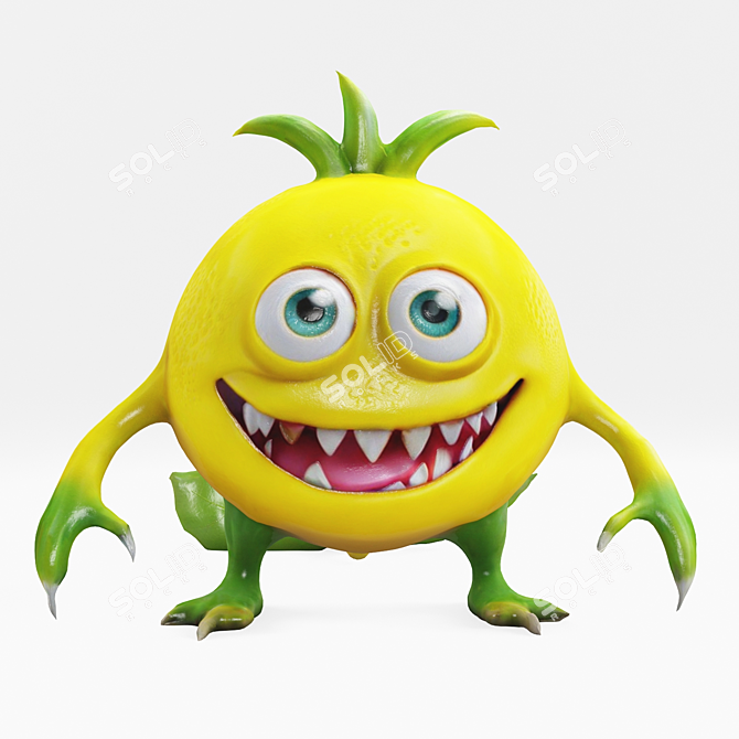 Lemon Monster Figurines 3D model image 5