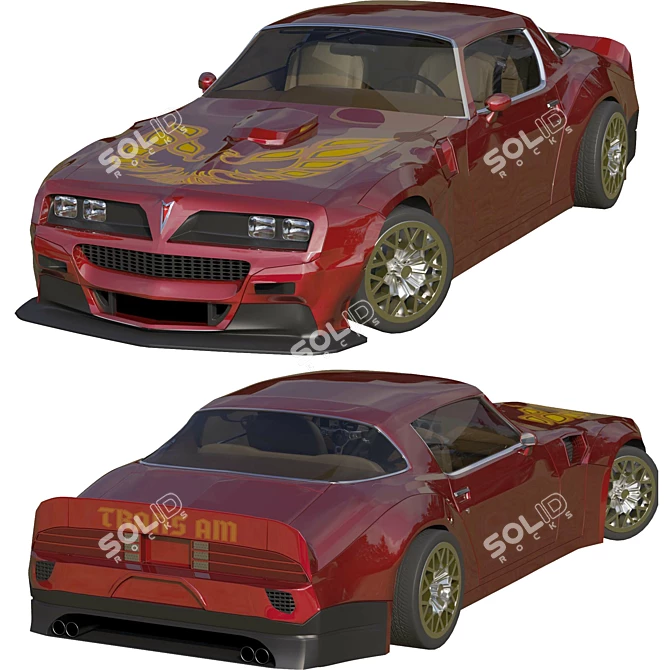 77 Pontiac Firebird Wide Kit 3D model image 2