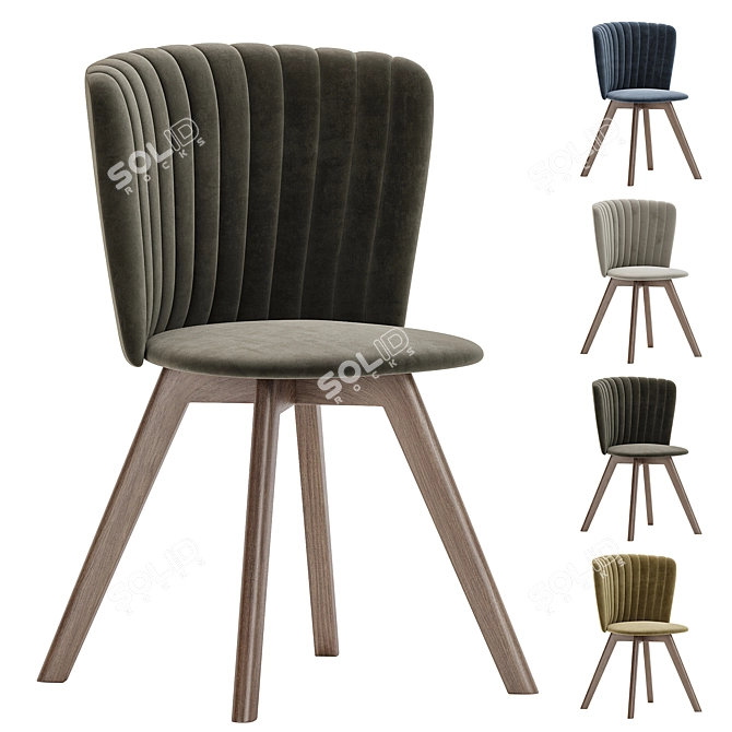 Modern Blue Sandro Chair (3D Model) 3D model image 5