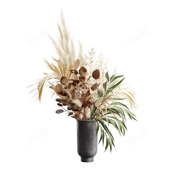 Elegant Pampas Vase Bouquet 3D model image 4