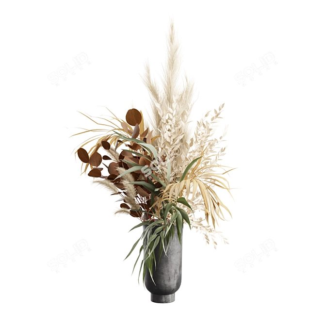 Elegant Pampas Vase Bouquet 3D model image 7