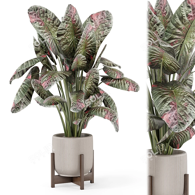 Handmade Stone Pot Indoor Plants 3D model image 5