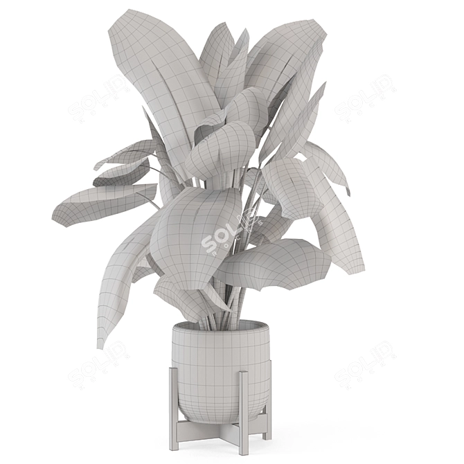 Handmade Stone Pot Indoor Plants 3D model image 6