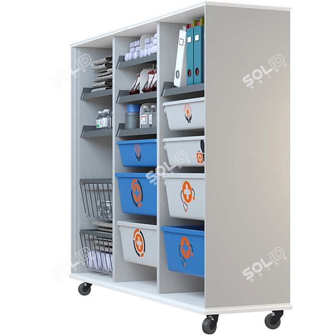 Professional Medical Cart - Modern Design 3D model image 3