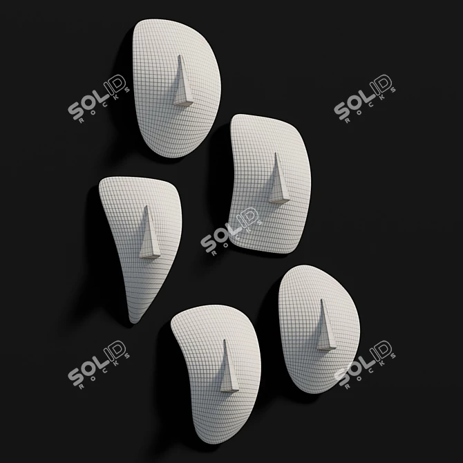 Modern Geometric Wall Art Set 3D model image 6