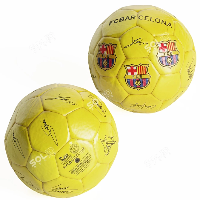 Vintage Barcelona Soccer Ball 3D model image 3