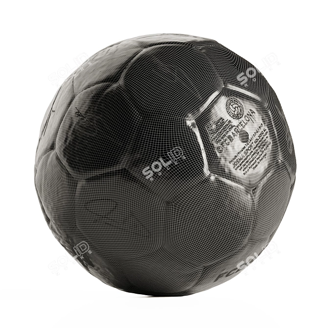 Vintage Barcelona Soccer Ball 3D model image 4