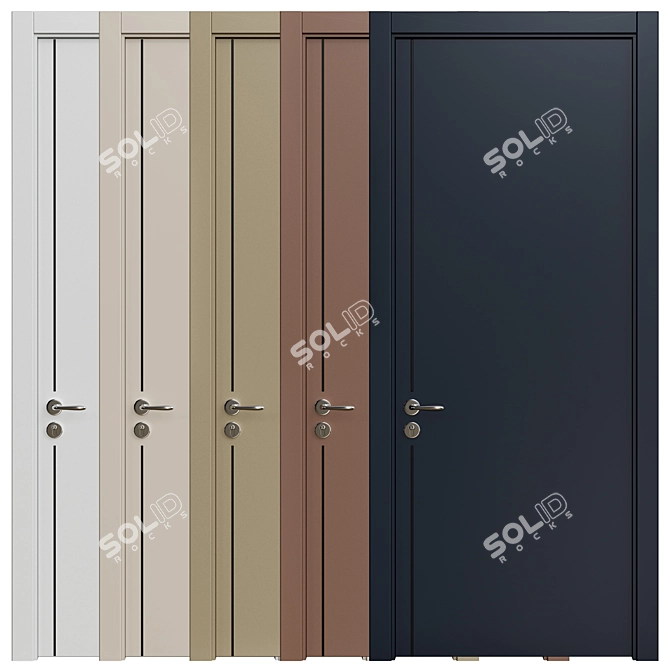 Interior Doors 3D Model Set 3D model image 2