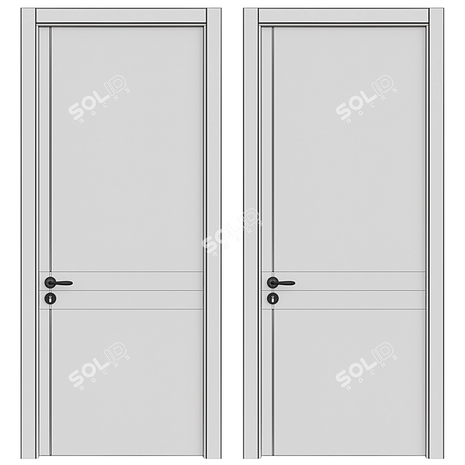 Interior Doors 3D Model Set 3D model image 7