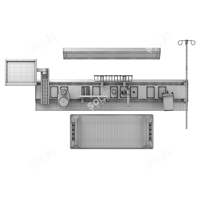 Healthcare Facility Headwall Solution 3D model image 5