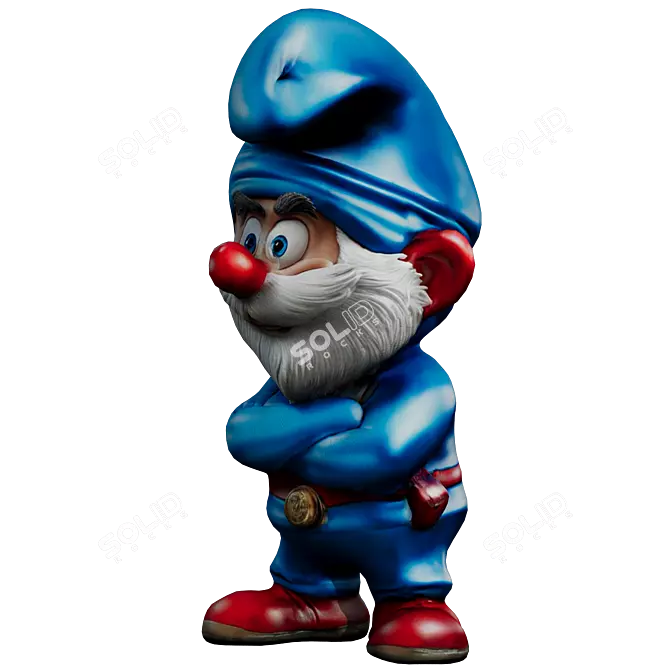 Papa Smurf Figurine 2021 3D model image 2