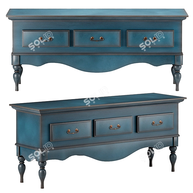 Victorian Style Media Console, Timberika 3D model image 3